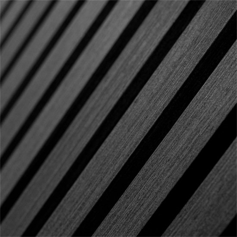 Custom 3D Modern Fireproofing Sound-Absorbing European Art Home Ceiling Black Wood Slats Wall Acoustic Panels