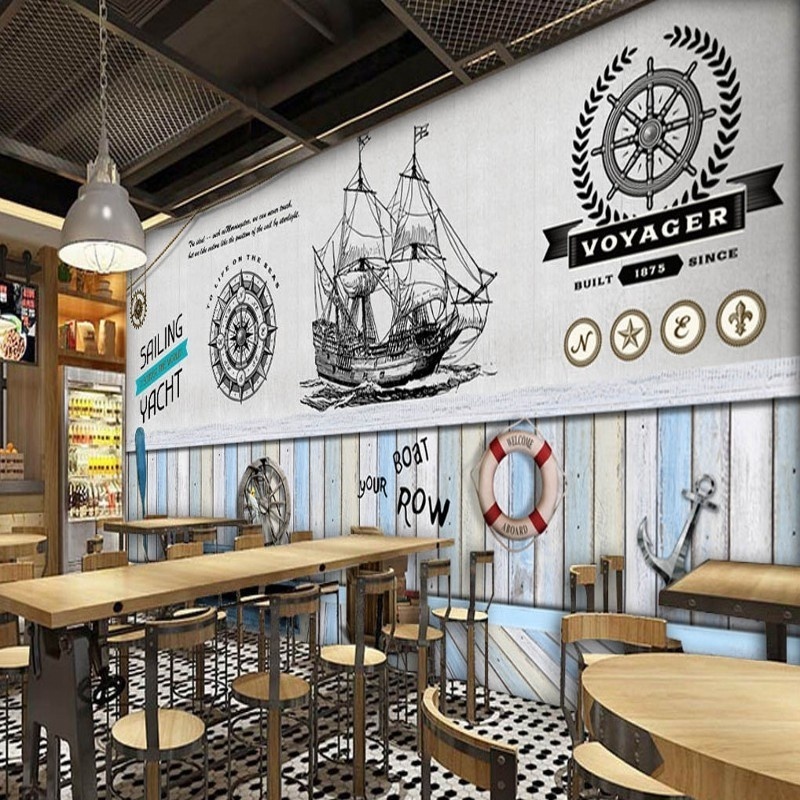 Excel Wallpaper Custom Fashion Board Maritime Mural Bar Coffee Shop 3d Wallpaper Bamboo 3d Modern Marble Wallpaper