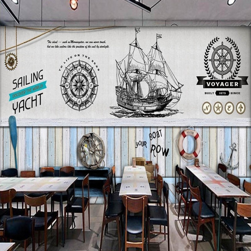 Excel Wallpaper Custom Fashion Board Maritime Mural Bar Coffee Shop 3d Wallpaper Bamboo 3d Modern Marble Wallpaper