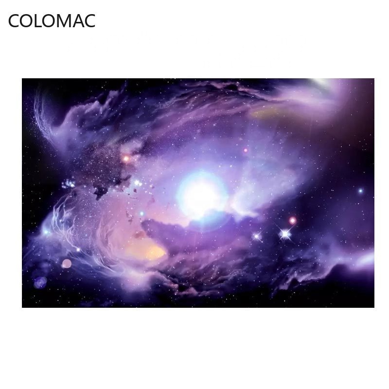 Colomac Custom 3D Purple Fantasy Starry Sky Background Wallpaper KOL Hotel Galaxy Themed Mural Ceiling Stickers