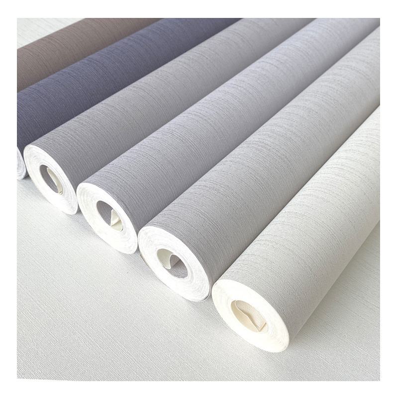 Factory Outlet Solid Color Vertical Stripe Pvc Wallpaper Living Room Bedroom Hotel Office Line Wallpaper