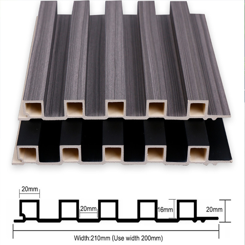 Interior Plastic Wooden Composite Covering Board Wainscoting Vinyl Timber Decoration 3D Fluted Cladding PVC WPC Wall Panel