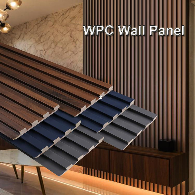 Waterproof Wood Plastic Composite Wall Panel WPC PVC Cladding Boards Interior Exterior Fluted Wall Panels Solid