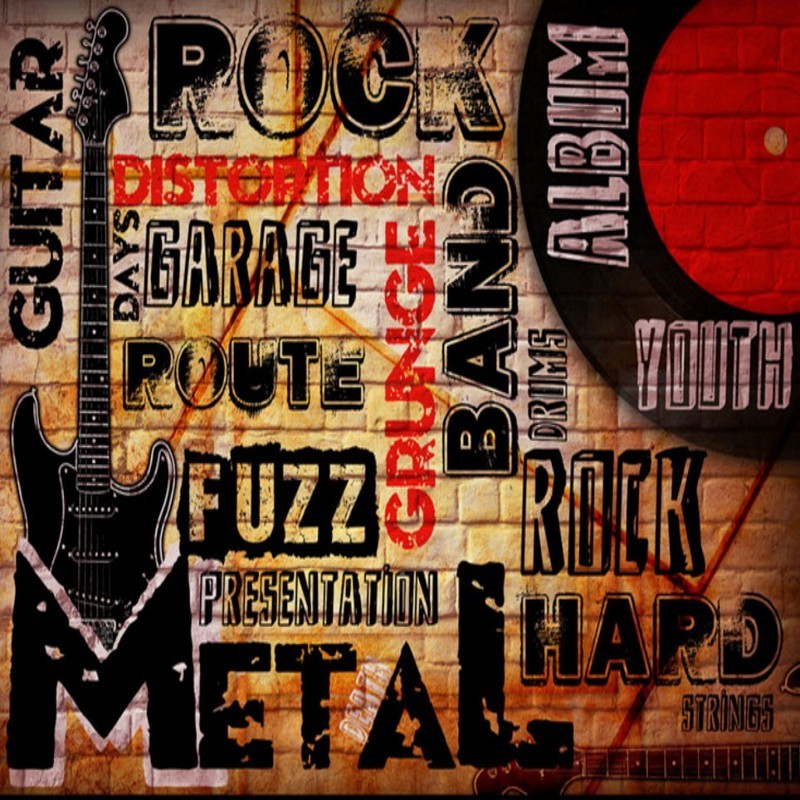 Custom 3d Wallpaper  Rock Music English Letters Retro Brick Wall Modern Wallpaper