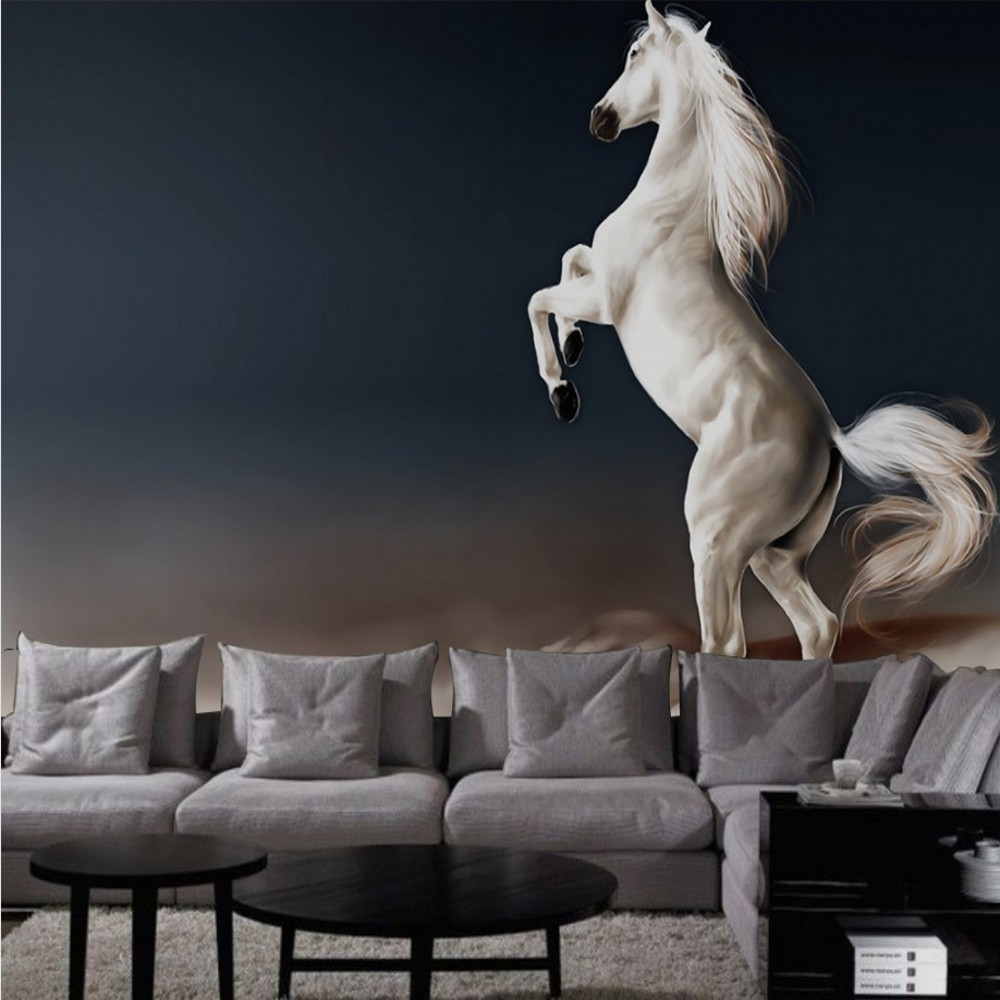 Pentium White Horse Wall Space Wallpaper Kids Room Wallpaper For Hall