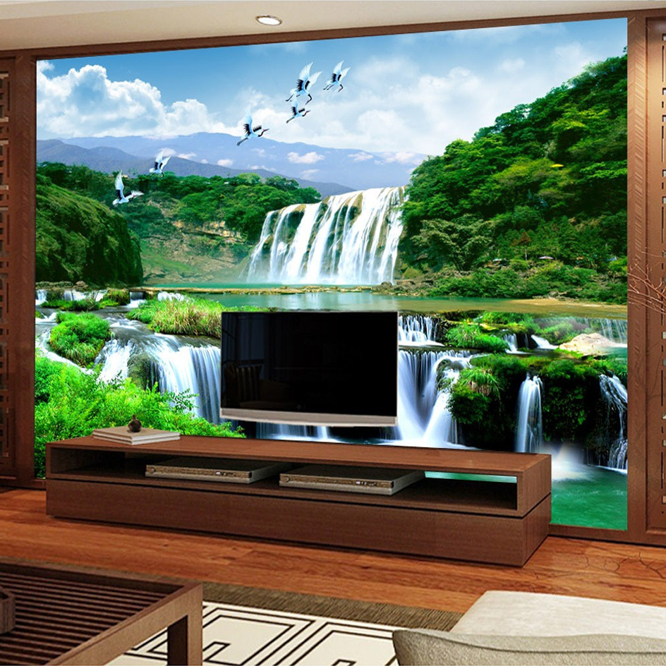 Custom 3D Wall Murals Wallpaper Painting HD Waterfall Nature Landscape Living Room Sofa TV Backdrop Bedroom Photo Wall Paper