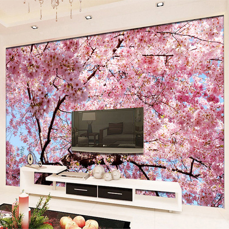 Custom Mural Wallpaper 3D Cherry Blossoms Photo Wallpaper Bedroom Living Room TV Backdrop Home Interior Decoration Wall Paper