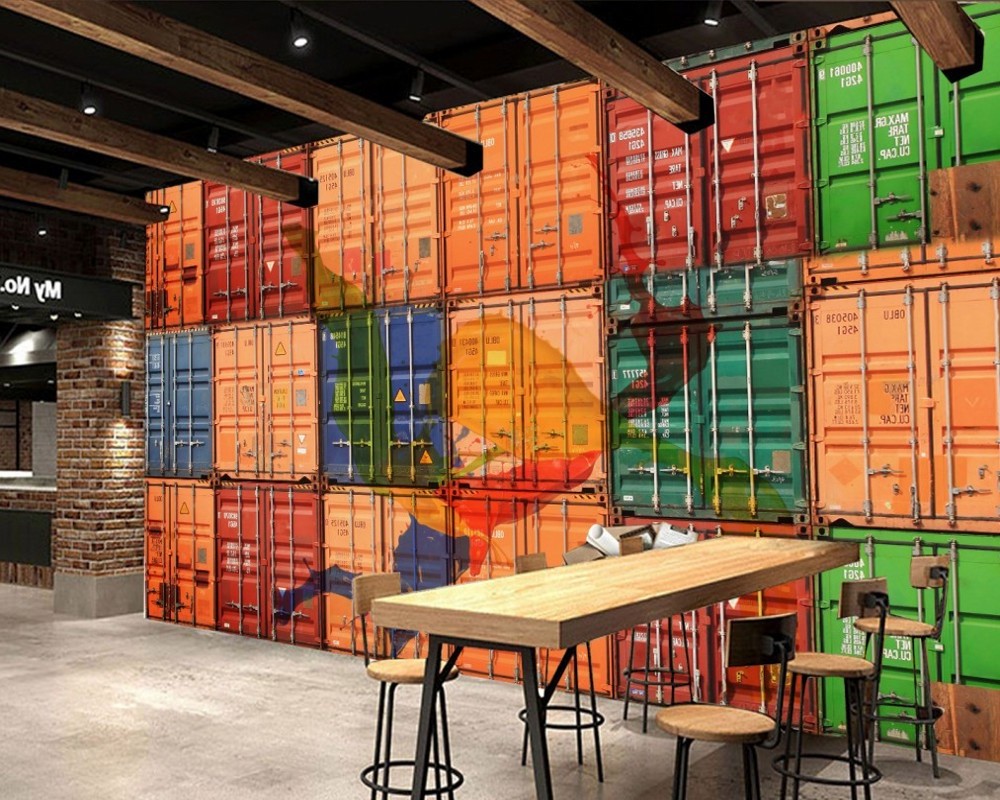 Container Stacking Wallpaper wallpaper living room wallpaper importers