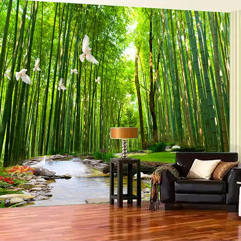 Custom 3D Photo Wallpaper Bamboo Forest Nature Landscape Large Wall Painting Living Room Sofa Bedroom Wall Decor Mural Paper