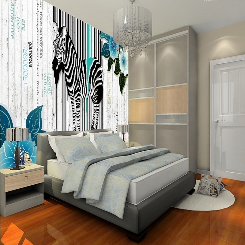 Behang Wallpaper 3D Abstract Color Zebra Stripes Line Mural Fiberglass Wallpaper Wallpaper Marble