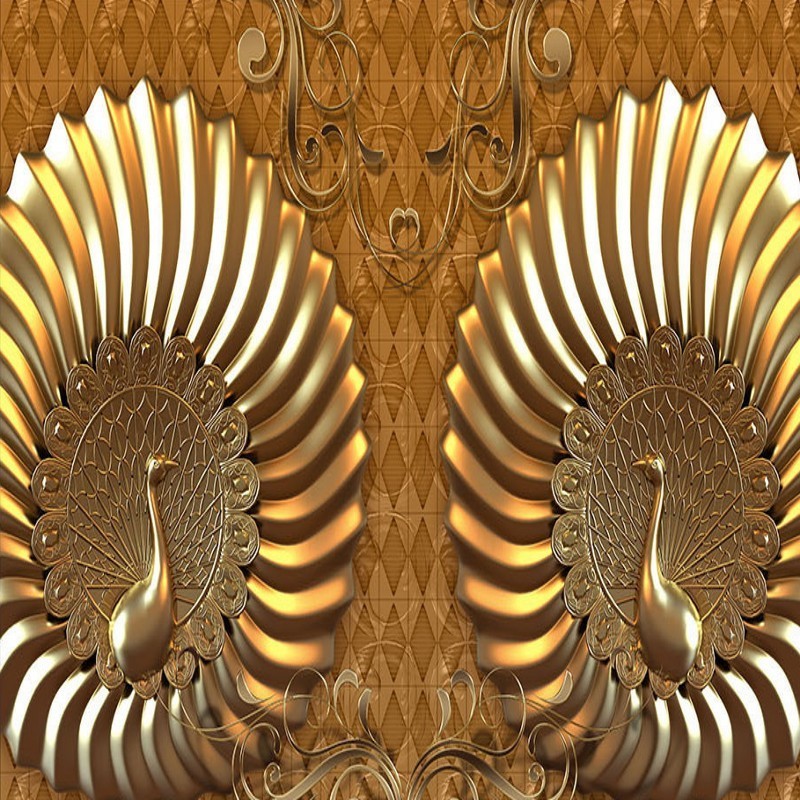 Copper Relief Peacock Water Proof Wallpaper For Bathrooms Cartoon Wallpaper 3d Wallpaper Walls