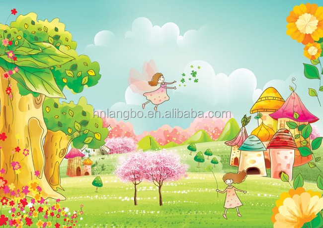 3d wallpaper for home decoration cartoon design baby girl room wallpaper kids animated