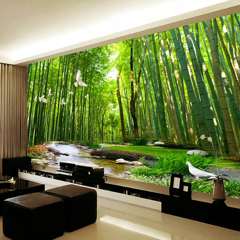 Custom 3D Photo Wallpaper Bamboo Forest Nature Landscape Large Wall Painting Living Room Sofa Bedroom Wall Decor Mural Paper