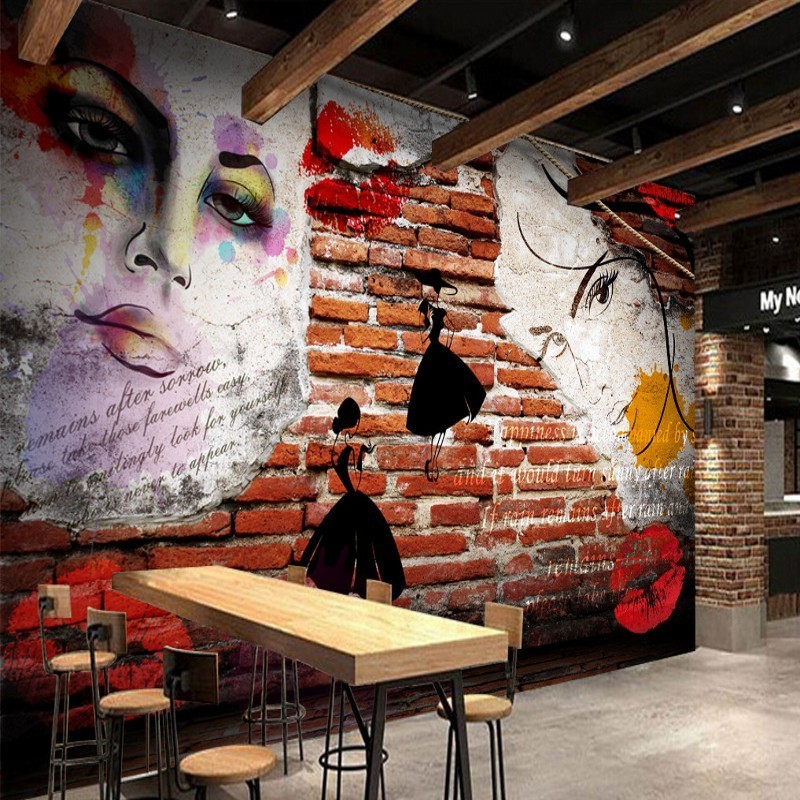 Beauty Graffiti Wall Desktop Wallpaper For Room Meeting Kitchen Wallpaper Chinese Wallpaper Mural