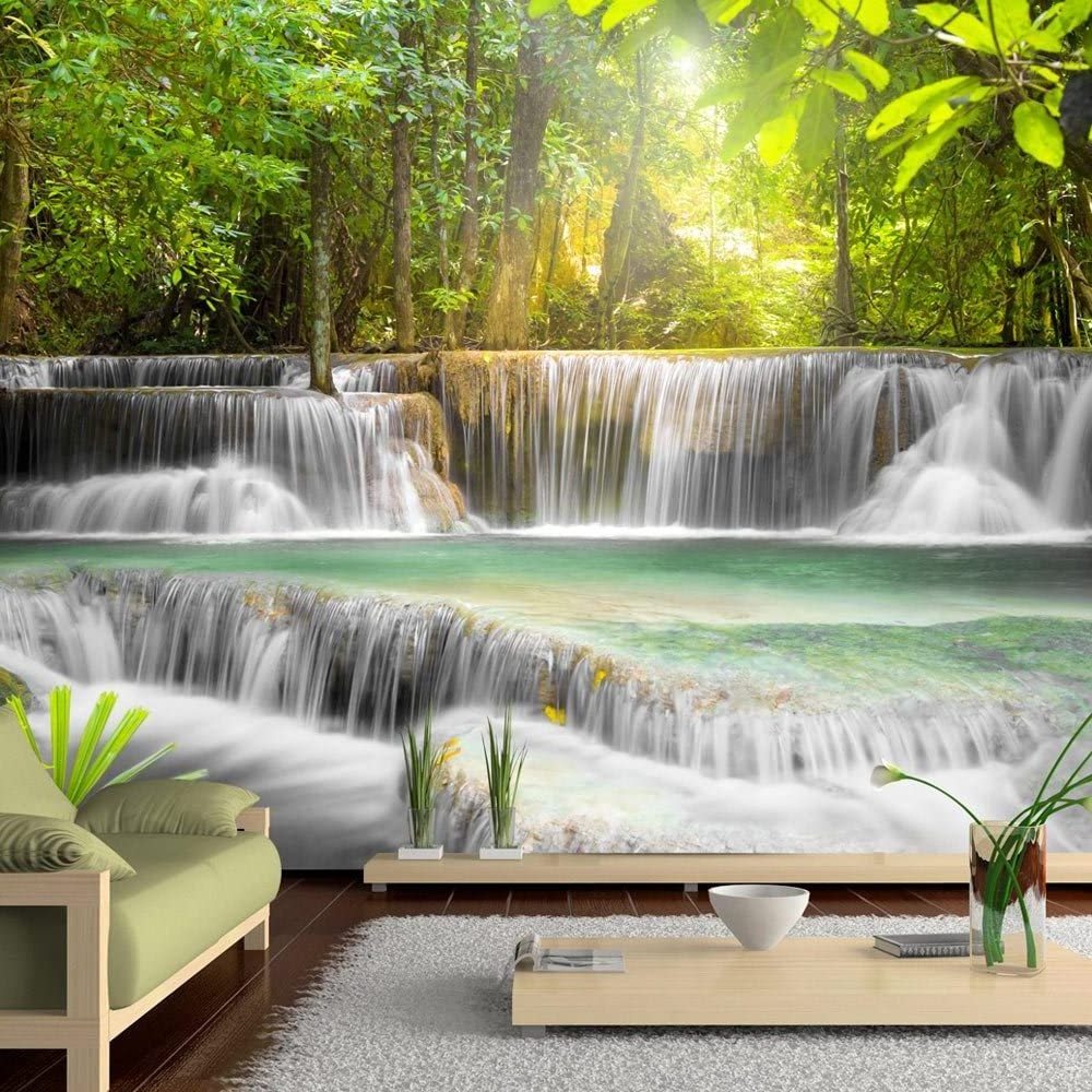 Custom Any Pictures 3D Mural Rainbow Waterfall Forest Wallpaper Landscape Living Room Bedroom Decoration Murals Room Decor