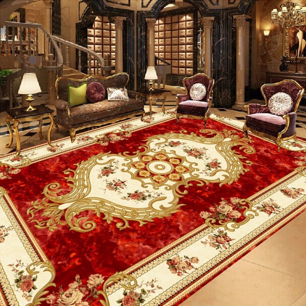 Custom 3D Wall Mural Wallpaper European Style Ceiling Wall Paper Mural Living Room Bedroom Floor Mural Paintings Wallpaper Decor