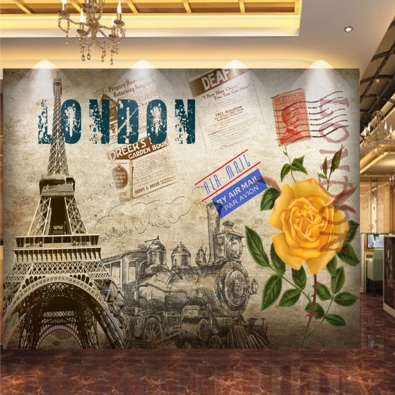 Wallpaper Brick 3d Vintage Paris Eiffel Tower Wall Paris Tower Flower Glitter Fabric Wallpaper Vinyl Wallpaper Waterproof