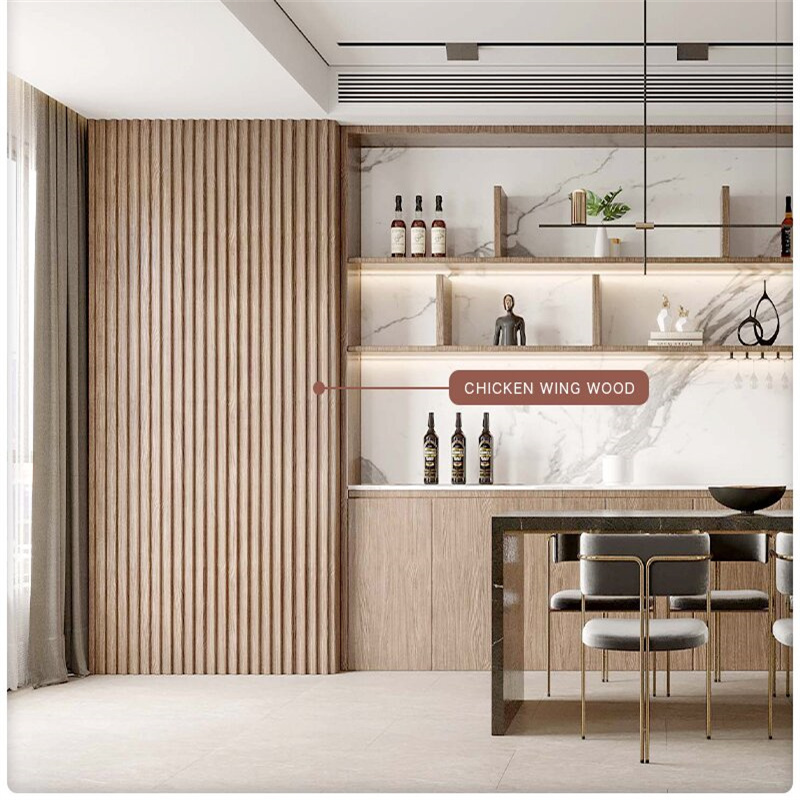 Veneered Solid Wood Grill Linear Ceiling Planks Slatted Timber Ceilings Panels