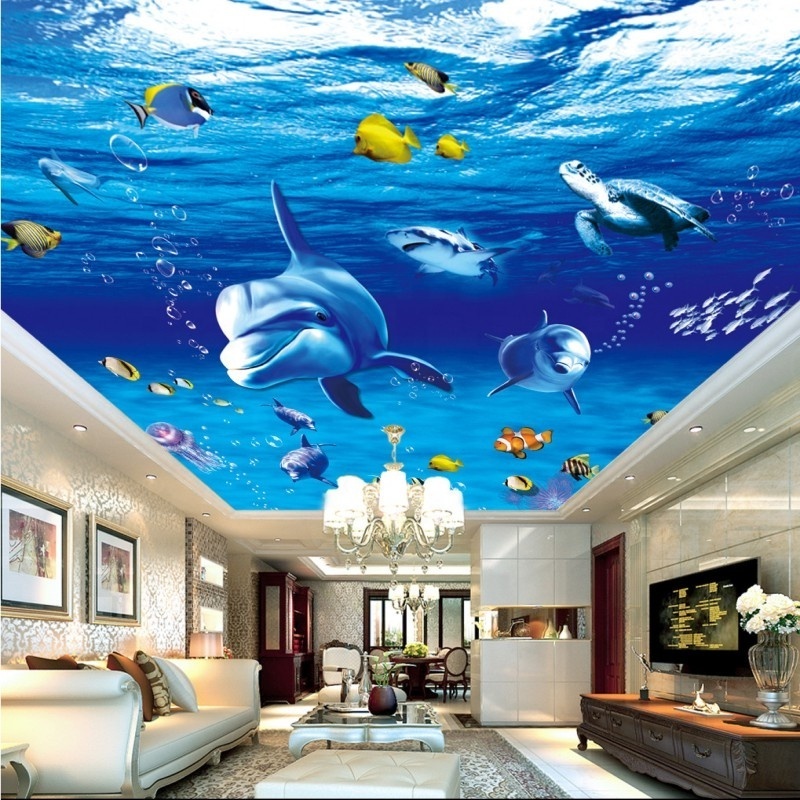 Photo Wallpaper 3d Underwater World Dolphin Mural Beautiful Children'S Room Wallpaper 5d Wallpaper World