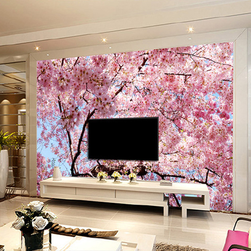 Custom Mural Wallpaper 3D Cherry Blossoms Photo Wallpaper Bedroom Living Room TV Backdrop Home Interior Decoration Wall Paper