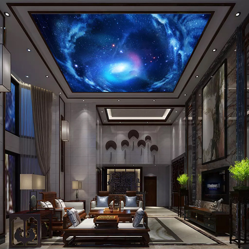 Custom 3D Photo Wallpaper For Living Room Bedroom Ceiling Decoration Mural Universe Starry Sky Ceiling Fresco Wall Mural Paper