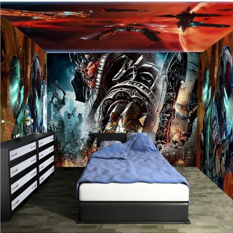 3d Wallpaper Wall Coating Alien Invasion 3D Theme Background Wall Mural Full House Wallpaper Hd Blank Wallpaper Rolls