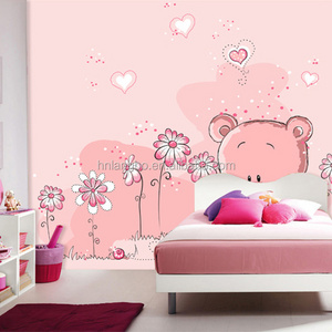 personalized wallpaper girl room wallpaper factory pink wallpaper 3D cartoon princess room mural