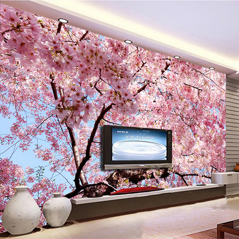 Custom Mural Wallpaper 3D Cherry Blossoms Photo Wallpaper Bedroom Living Room TV Backdrop Home Interior Decoration Wall Paper