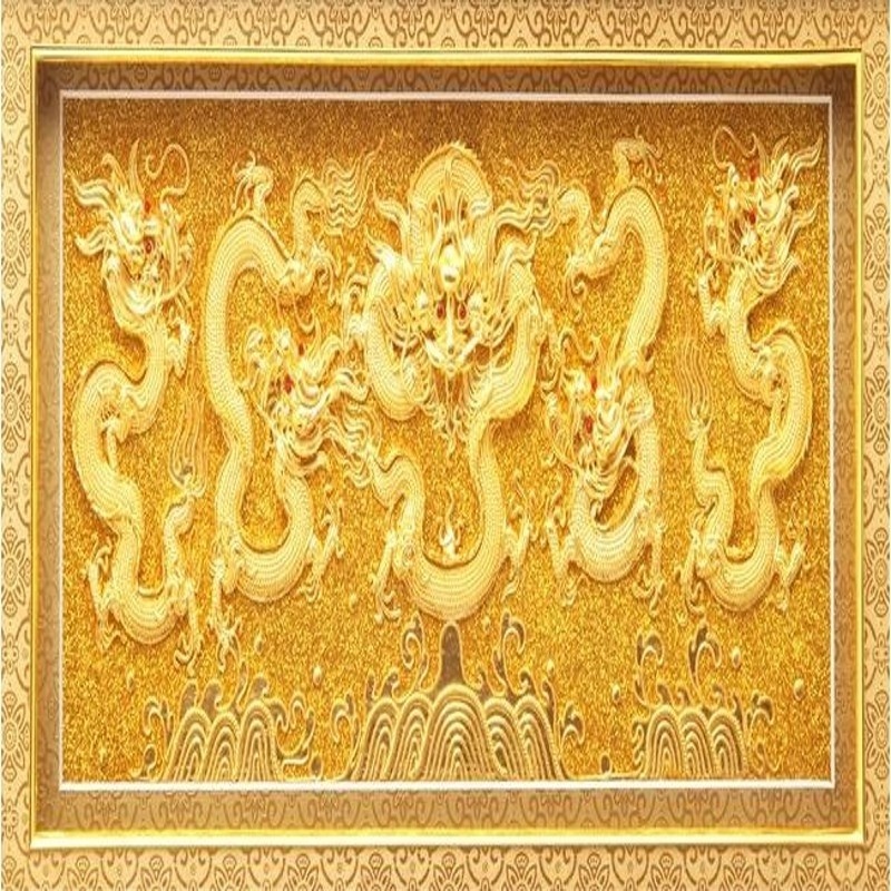 Wallpaper In Saudi Arabia Custom Mural Large Golden Dragon Foam Wallpaper 3d Acoustic Wallpaper