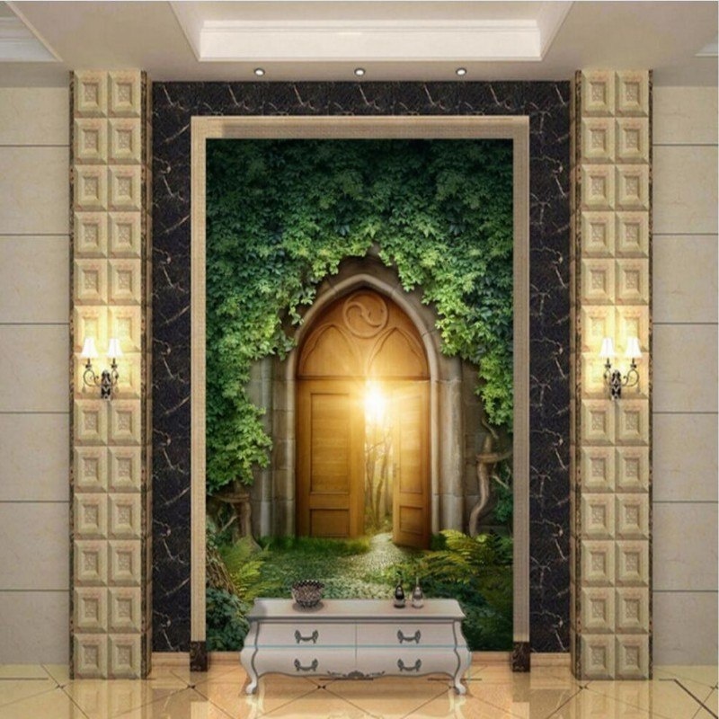 Wallpaper 3d Home Decoration Fairy Tale World Aesthetic Mood Of Gothic Gate Entrance Hallway Wallpaper For Kids Room