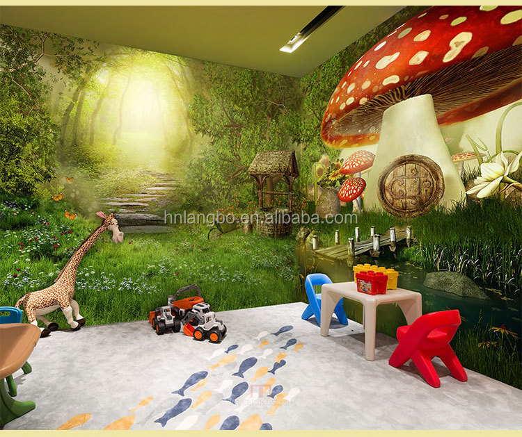 Fairy Tale Forest cartoon 3D Wallpaper decoration children room bedroom kindergarten wallpaper mural