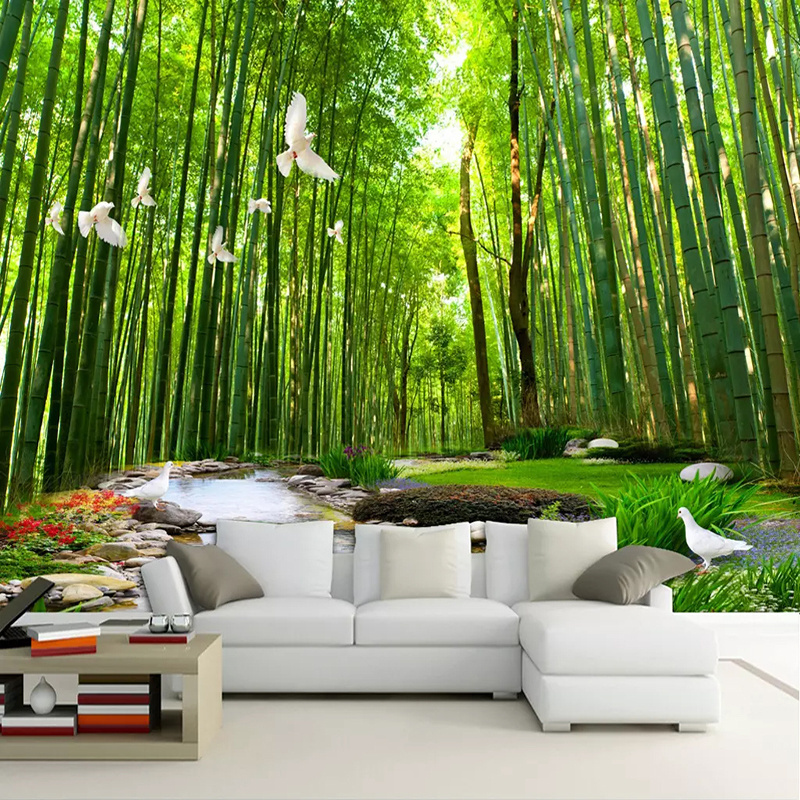 Custom 3D Photo Wallpaper Bamboo Forest Nature Landscape Large Wall Painting Living Room Sofa Bedroom Wall Decor Mural Paper