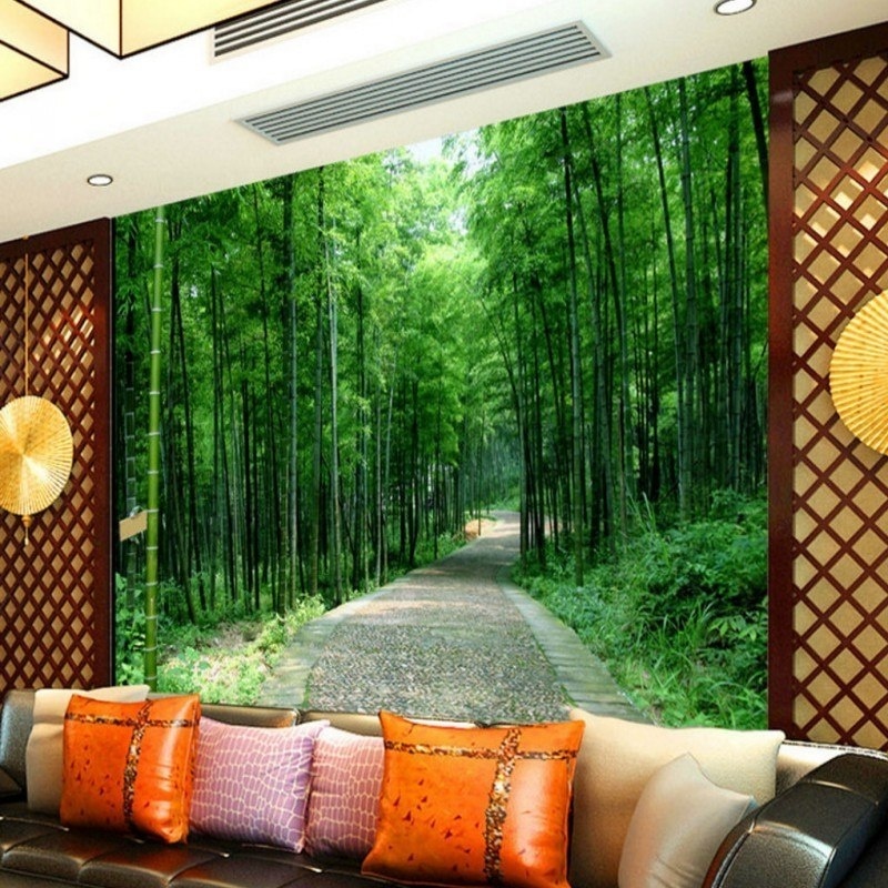 Bedroom Decor Wallpaper Bamboo Forest 3D Stereo Mural Background Wall Adhesive For Fiberglass Wallpaper