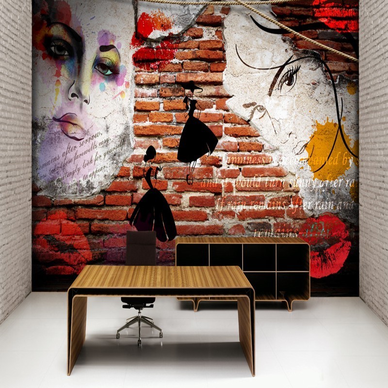 Beauty Graffiti Wall Desktop Wallpaper For Room Meeting Kitchen Wallpaper Chinese Wallpaper Mural