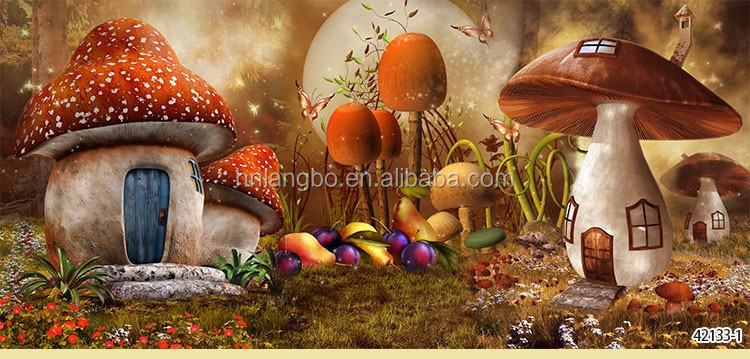 Fairy Tale Forest cartoon 3D Wallpaper decoration children room bedroom kindergarten wallpaper mural