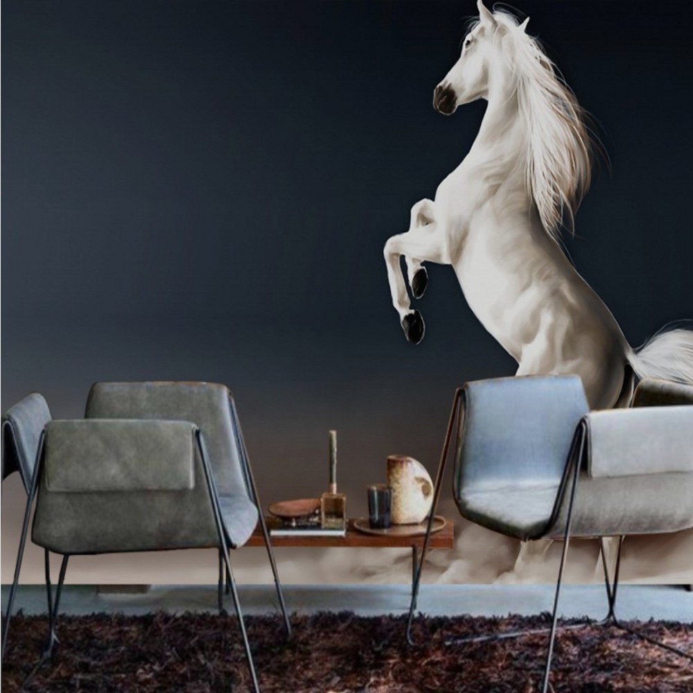 Pentium White Horse Wall Space Wallpaper Kids Room Wallpaper For Hall