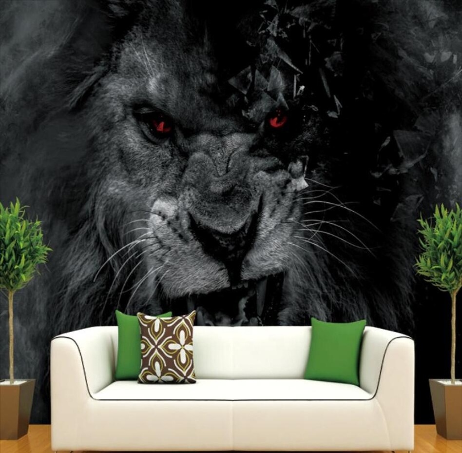 Wallpaper Thickness 3D Lion Mural Bar KTV Creative Space 3d Wallpaper Walls Self Adhesive Vinyl Wallpaper Rolls