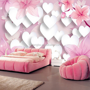 Princess children's room wallpaper pink romantic wedding room decoration wallpaper mural