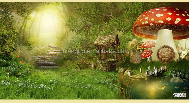 Fairy Tale Forest cartoon 3D Wallpaper decoration children room bedroom kindergarten wallpaper mural