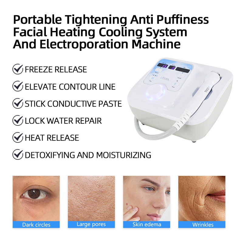 Portable Cryo Facial Cooling Massager Electroporation Machine For Skin Rejuvenation