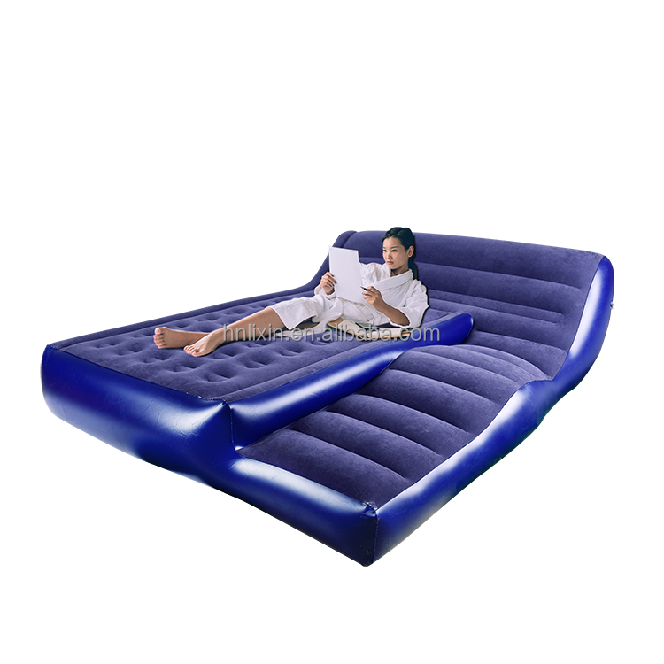 Factory Custom blue 2 inch inflatable air bed folding sofa beds inflatable sofa bed furniture