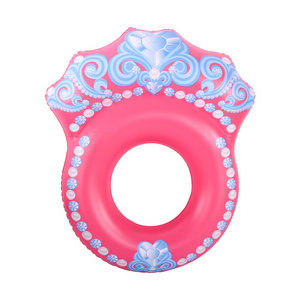 Princess Pink Inflatable Diamond Ring float Inflatable sea Lounge Outdoor pvc swim ring inflatable tube swimming pool float