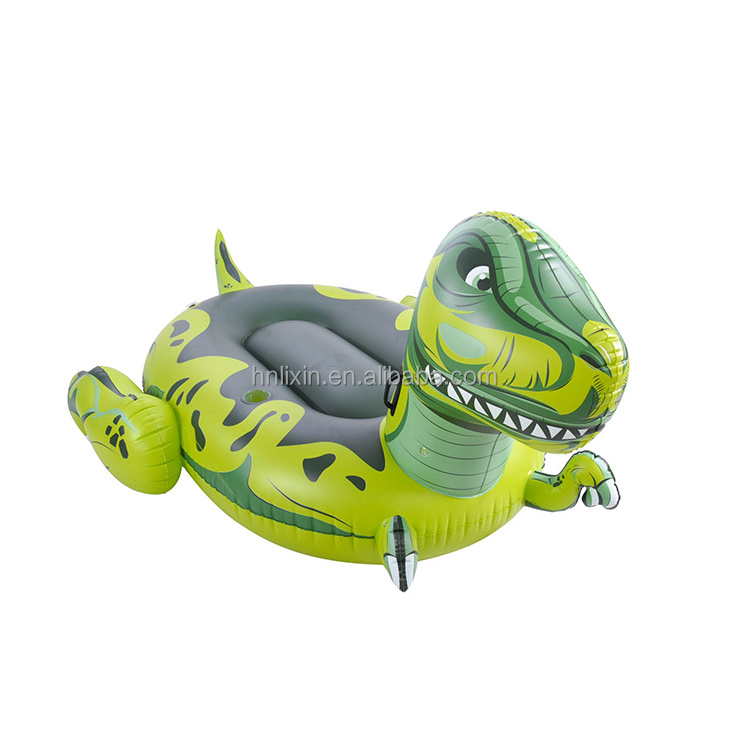 Hot selling swimming pool float Green New Dragon floating seat inflatable pool floats toys with cup holders