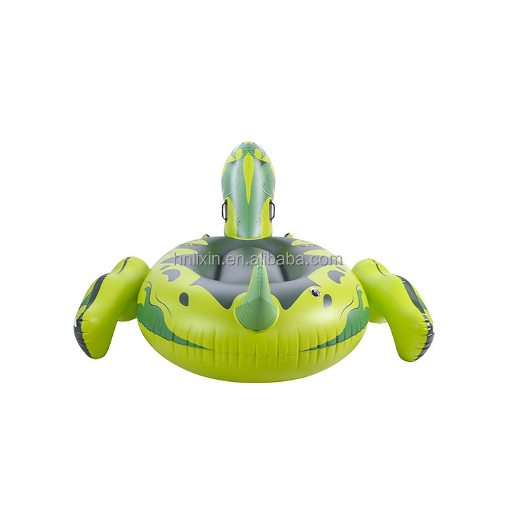 Hot selling swimming pool float Green New Dragon floating seat inflatable pool floats toys with cup holders