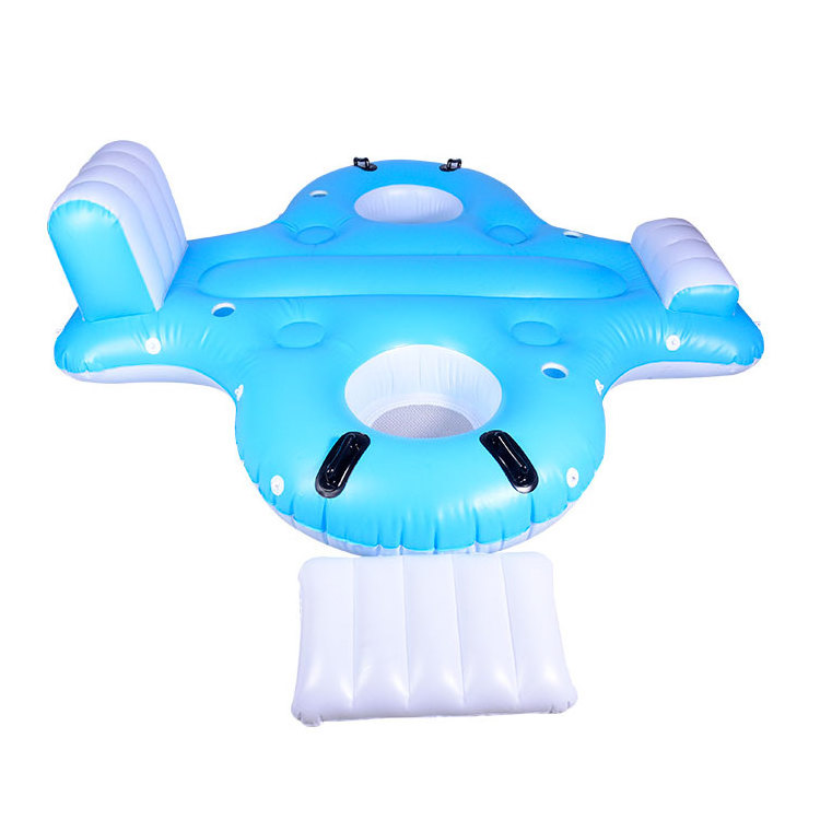 Custom pool floats for adults inflatable swimming pool toys river water floats beach floats 4 person floating island