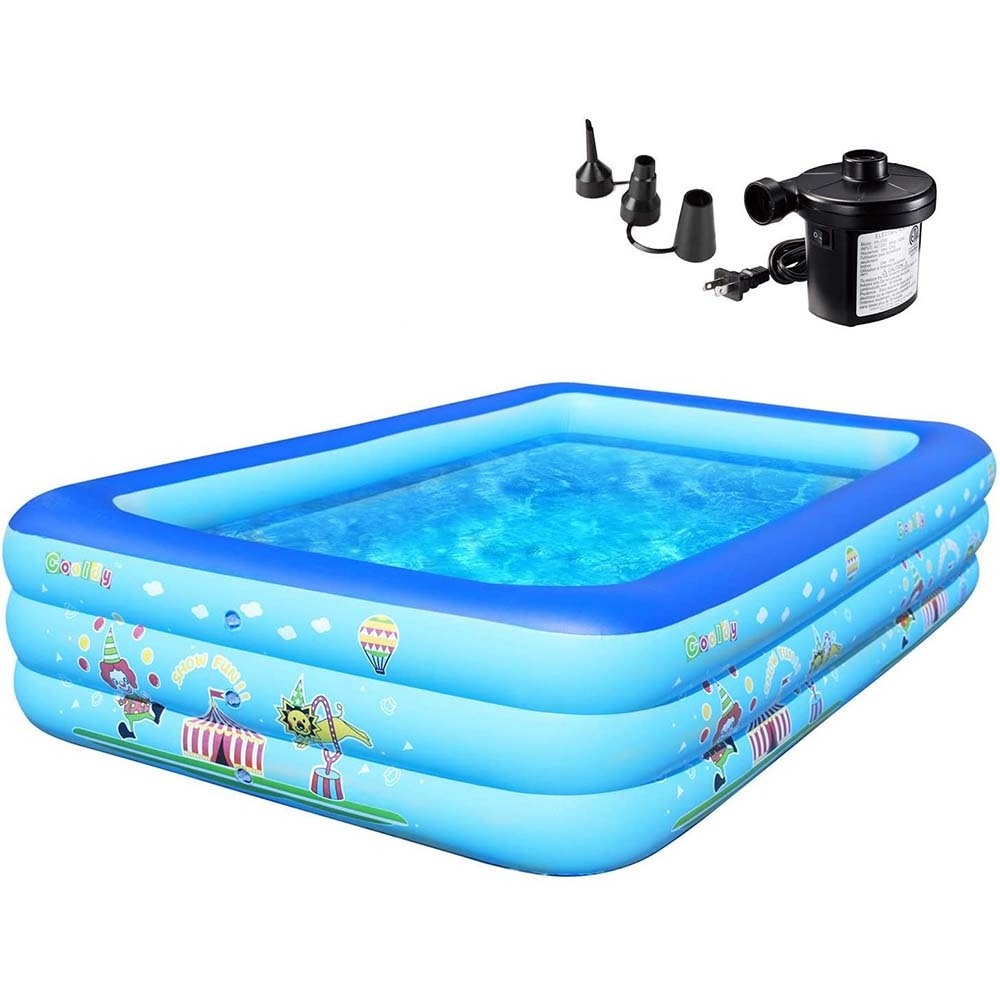 Vietnam market family kids pool plain base above ground pvc pool large inflatable swimming pool for children