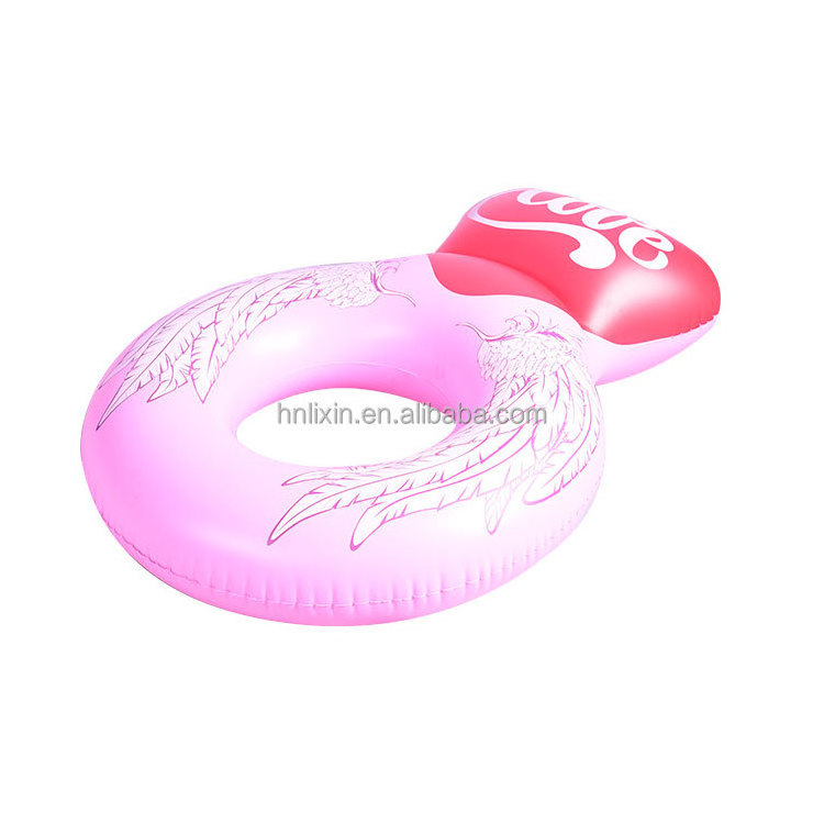 Customization Pink Heart theme inflatable swimming rings swim body ring  inflatable pontoons float tube