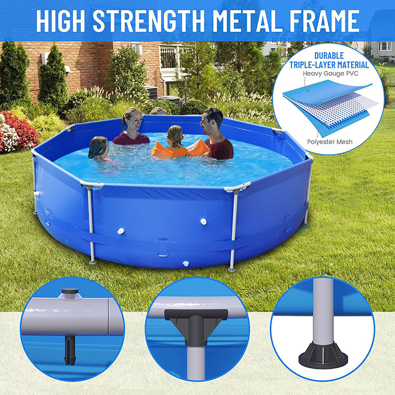 Summer kids Portable Swimming Pool Outdoor Backyard Above Ground Swimming Pool family steel Metal Frame Pool