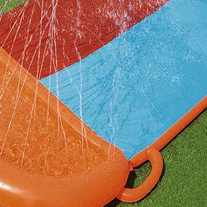 Double lane plastic Lawn water slide splash inflatable slip n slide for kids water park outdoor playground summer toy