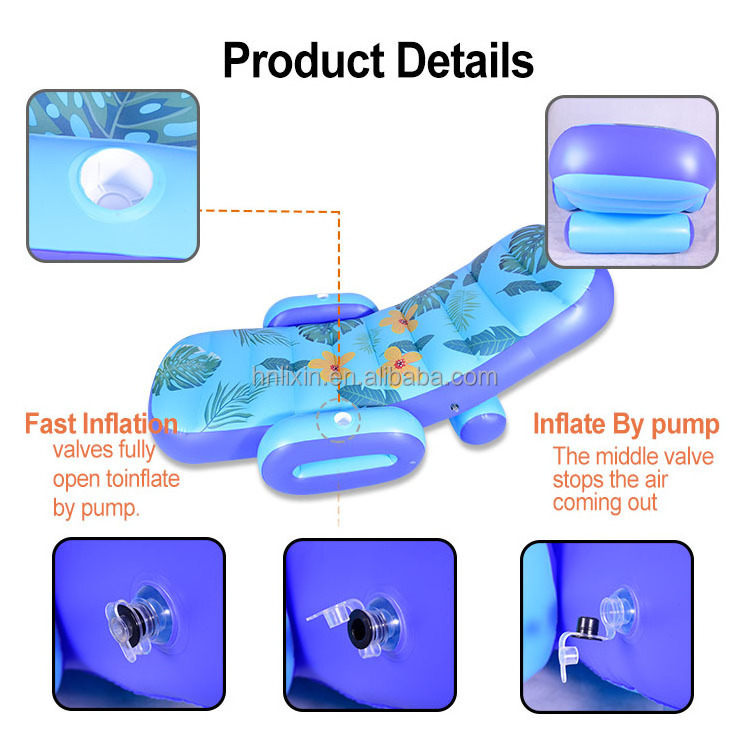 Factory Customization Beach recliner Inflatable Pool Float inflatable lounge chair adult Swimming floatie Pool lounger